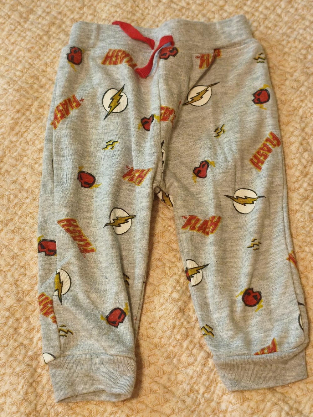 Kids Grey Pajama Pants with Red Accent